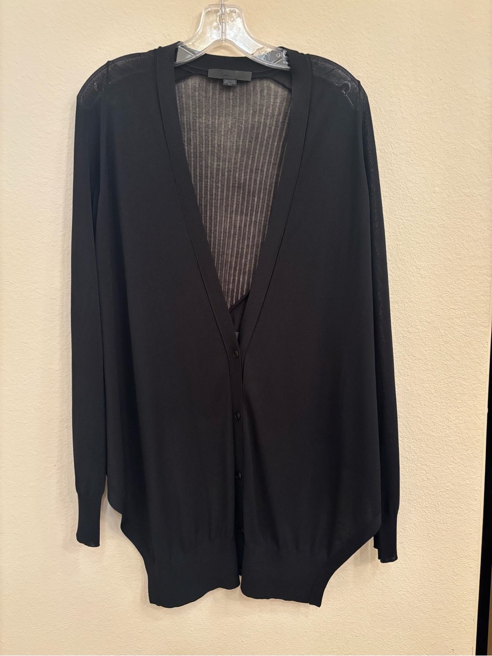 Classic Alexander Wang Black Lightweight Asymmetrical Button Cardigan